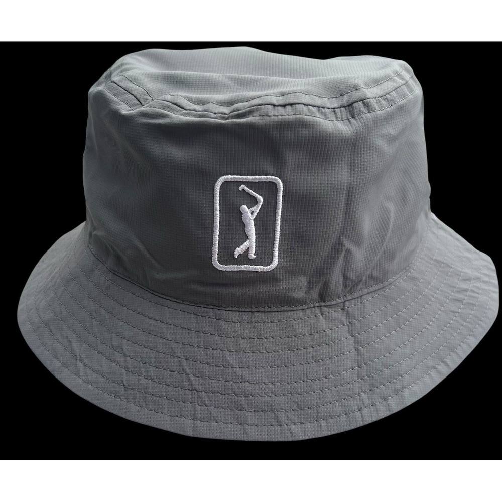 PGA Tour Unisex Reversible Golf Bucket Hat Bright White/Gray 50+UPF Lightweight
